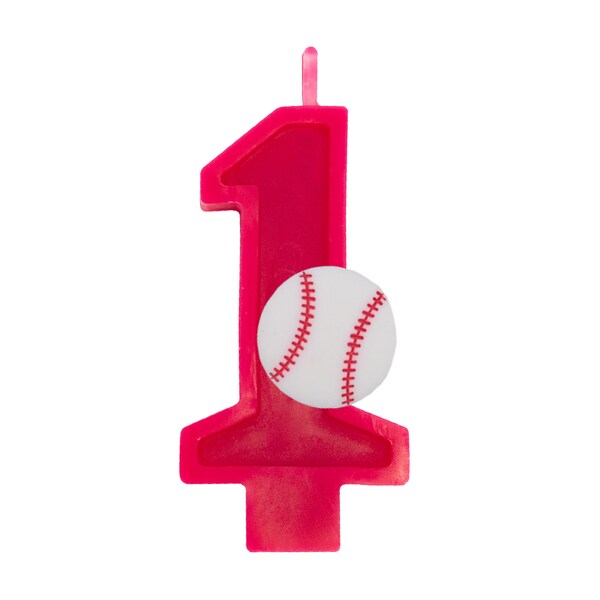 Baseball Birthday Number Candle