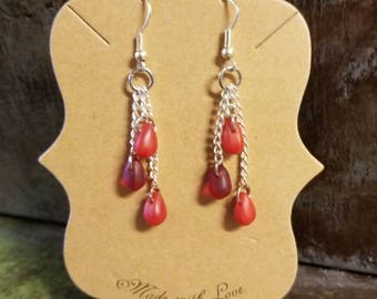 Handmade Horror 'Blood Drop' dangle Earrings