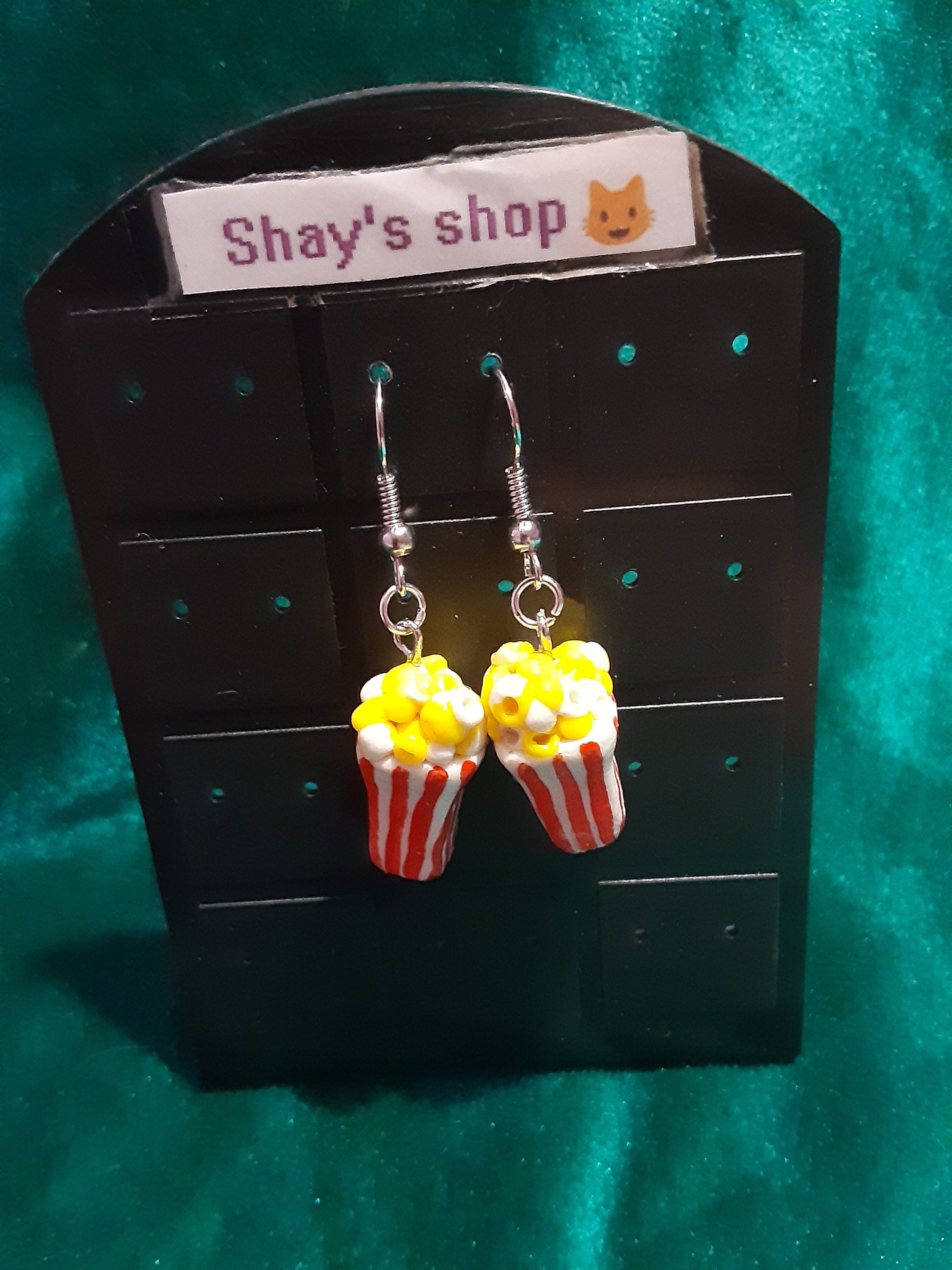 Movie popcorn earrings