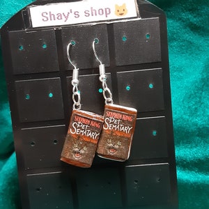 Pet sematary book earrings