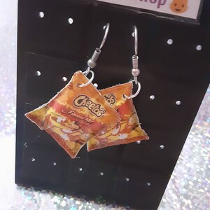 Hot cheetos bag earrings