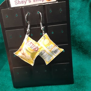 Lays potato chips bag earrings