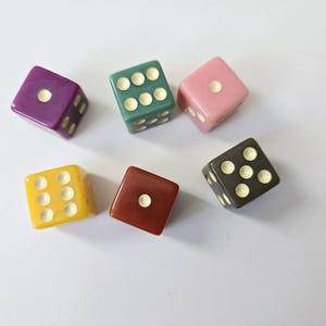 Lot of Colored Dice, 16mm, Rainbow Solid Dice, Extra Board Game Pieces, Crafts Fun Gift Unique Present