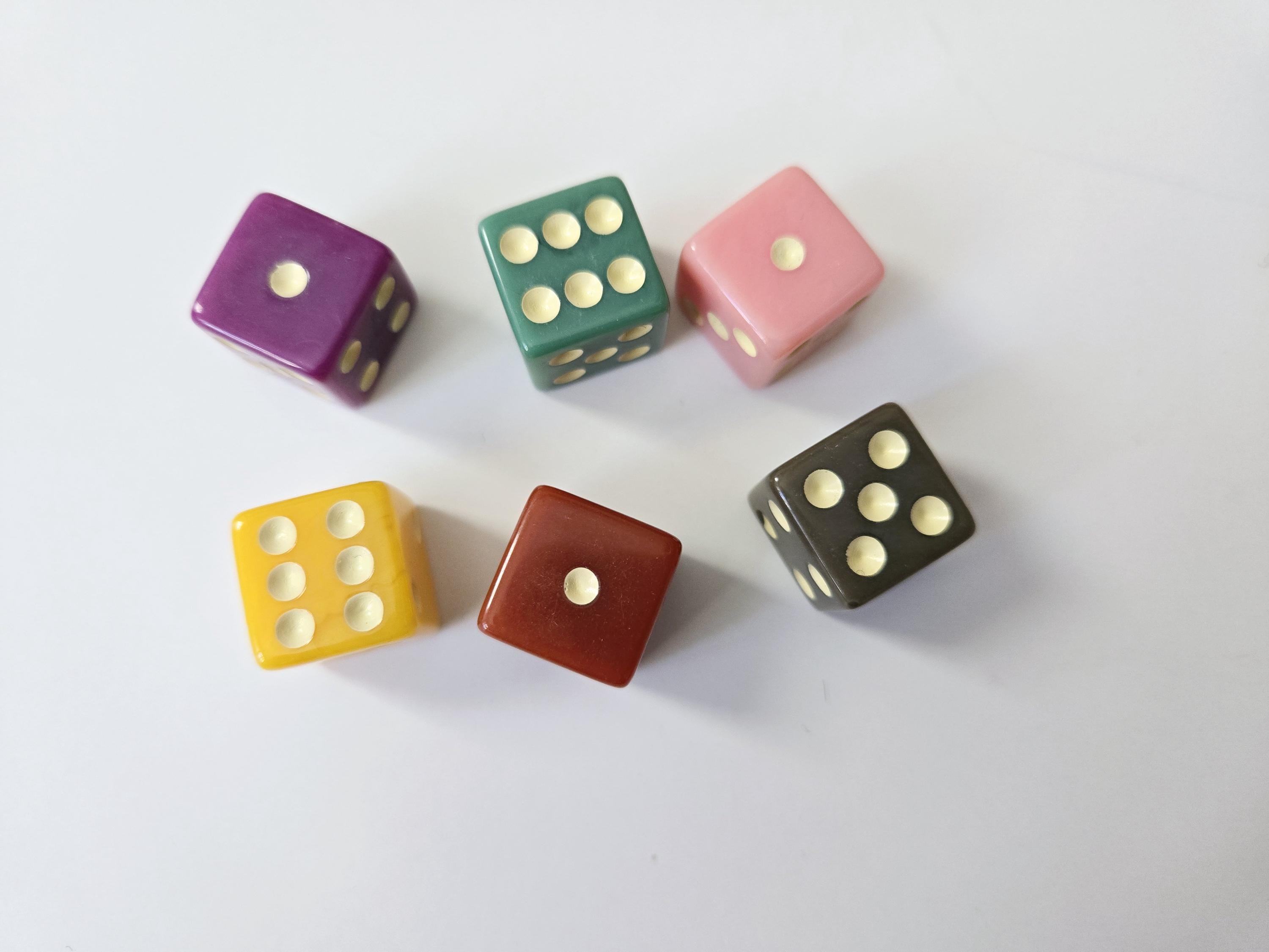 Lot of Colored Dice, 16mm, Rainbow Solid Dice, Extra Board Game Pieces, Crafts Fun Gift Unique Present
