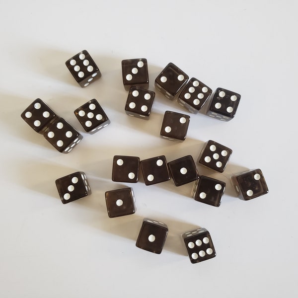 Vintage Dice, 16mm, Brown Colored Transparent Dice, Extra Board Game Pieces, Crafts Fun Gift Unique Present