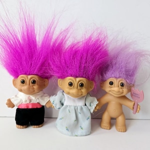 Lot of Vintage Troll Dolls, Russ Trolls, Mini Trolls