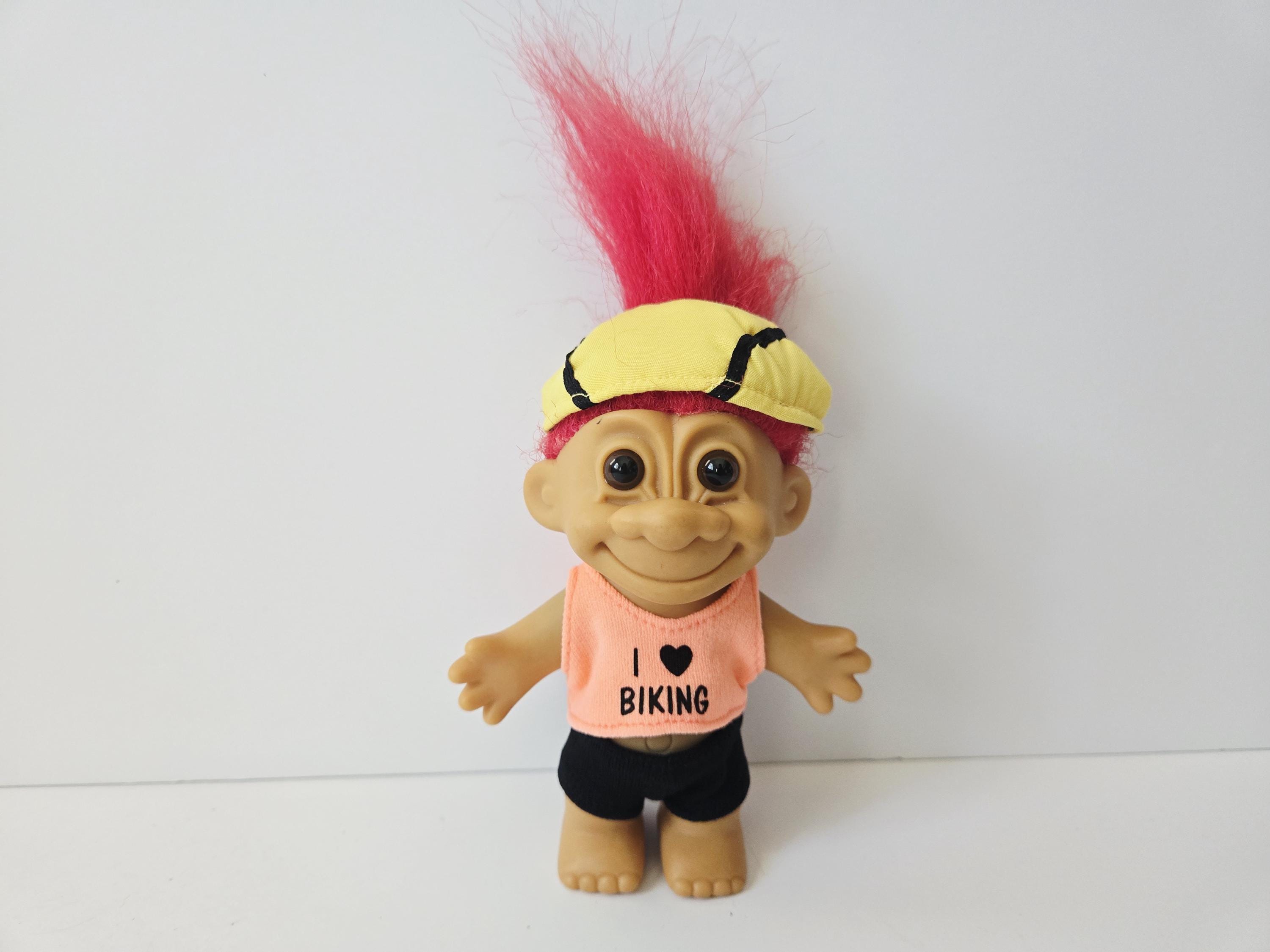 Happy dollちゃん ブラック＆レッドヘアー Vintage Russ Troll Doll: I Love Biking, Red Hair, 5