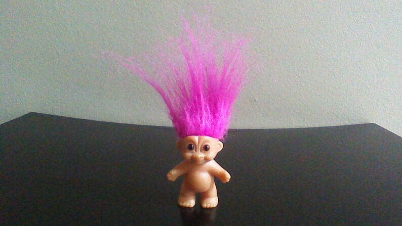 Vintage Russ Troll Doll Baby Dark Pink Purple Hair Trolls Etsy