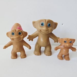Lote de muñecos trolls Russ vintage, trolls desnudos y sin pelo, perfectos para manualidades, maceteros, trolls personalizados, regalo perfecto.