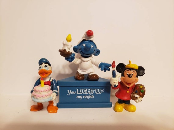 Figuras vintage, Disney Mickey Mouse, Pato Donald, Pitufos, Figuras de  acción, Juguetes de la década de 1980