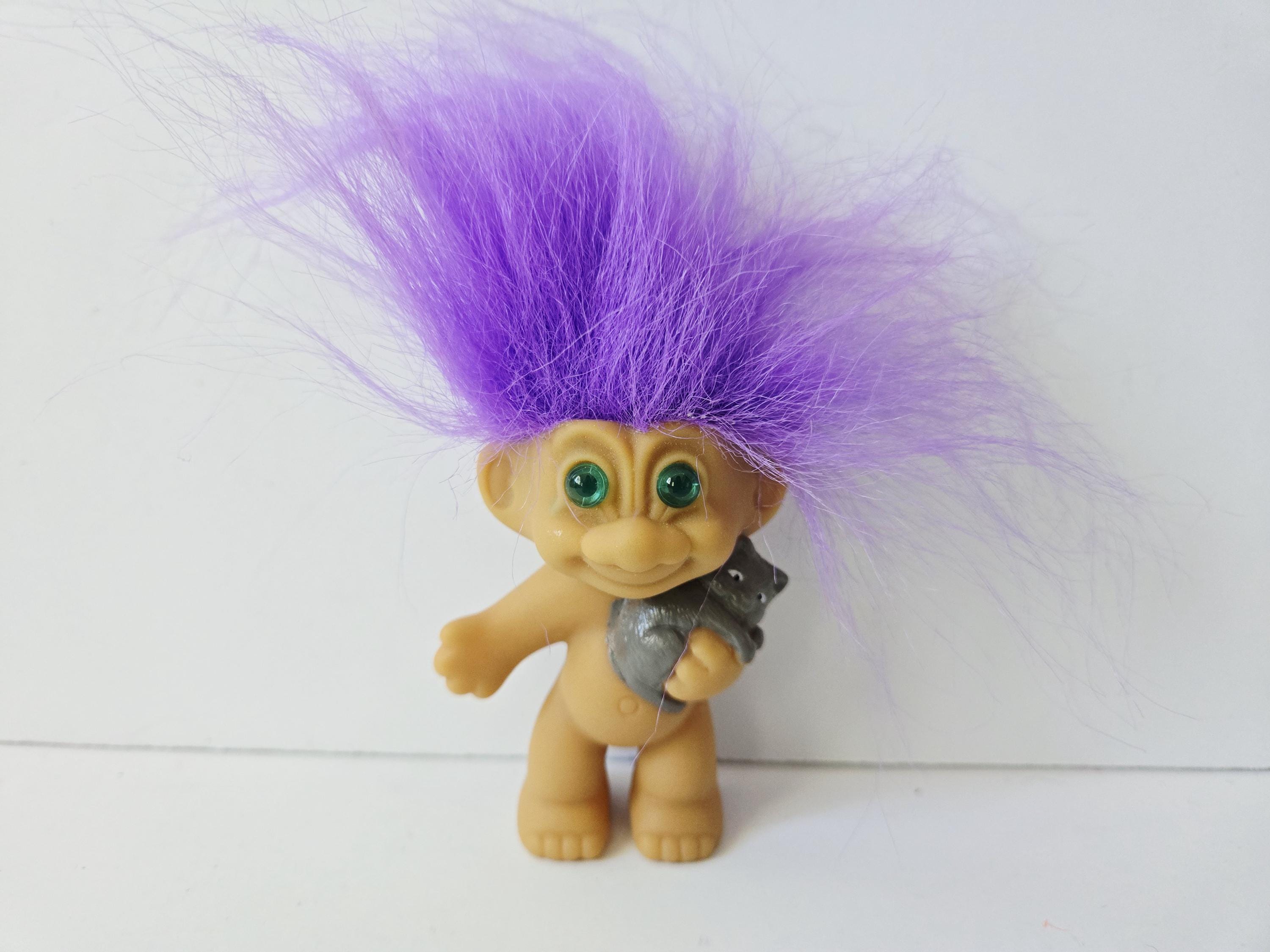 ヴィンテージ トロール人形 子猫を抱く 紫髪 トロール 3インチ - Etsy 日本