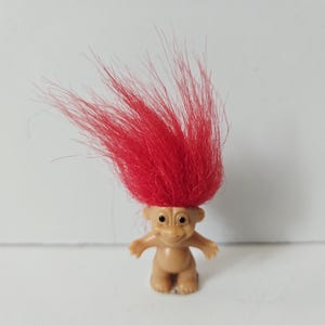 Vintage Russ Troll Doll Red Hair 1&quot; mini Trolls