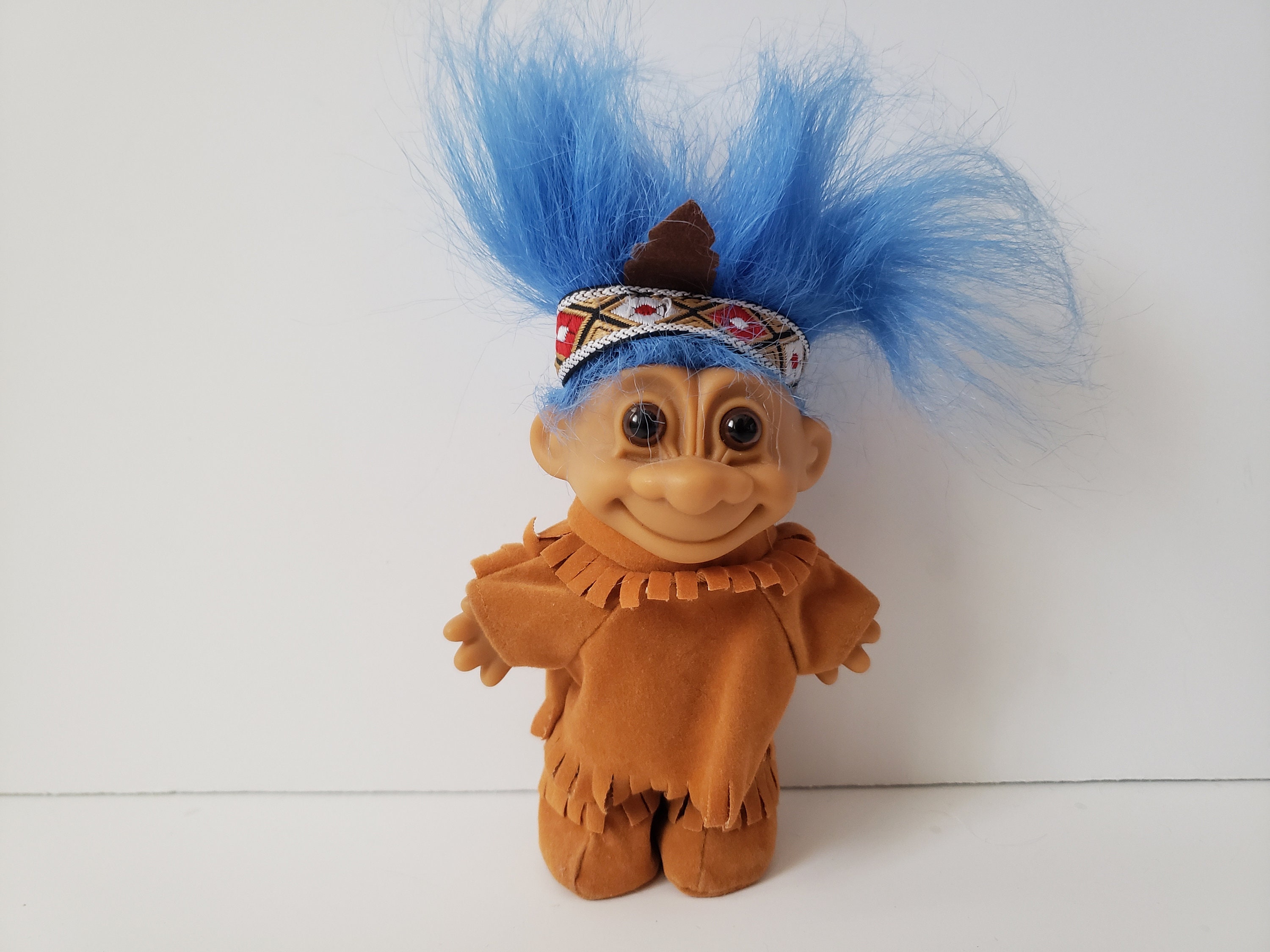 Thanksgiving Troll, Vintage Russ Troll Doll, Thanksgiving Pilgrim Boy,  Orange Hair Trolls 8