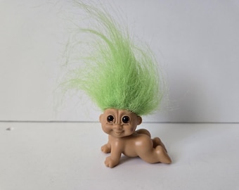 Vintage Russ Troll Doll Crawling Baby Green Hair Trolls Etsy Australia