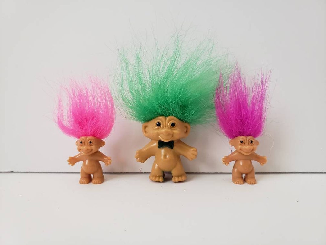 Lot of 3 Vintage Troll Dolls 1 Mini Trolls Rainbow Etsy.de