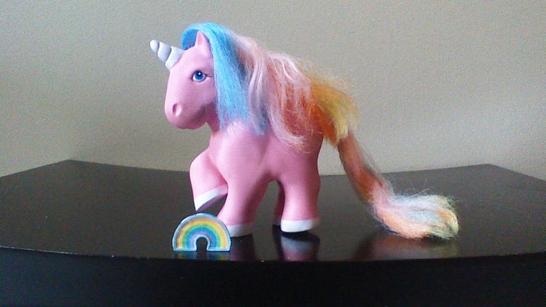 Vintage Rainbow Pretty Pets Pink Unicorn Pony Rainbow Hair Etsy