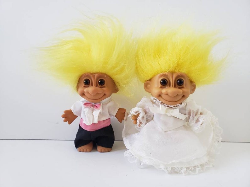 Vintage Russ Troll Dolls Bride and Groom Wedding Trolls - Etsy