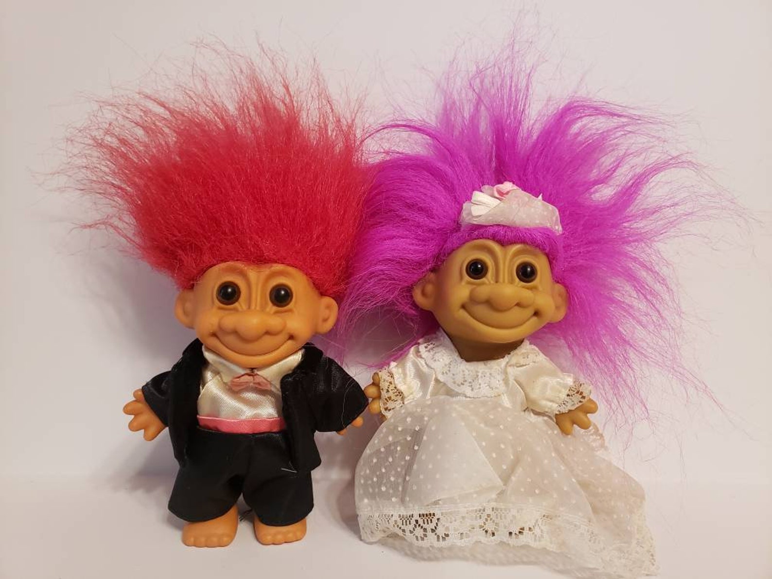 Vintage Russ Troll Dolls Bride and Groom Wedding Trolls Purple | Etsy