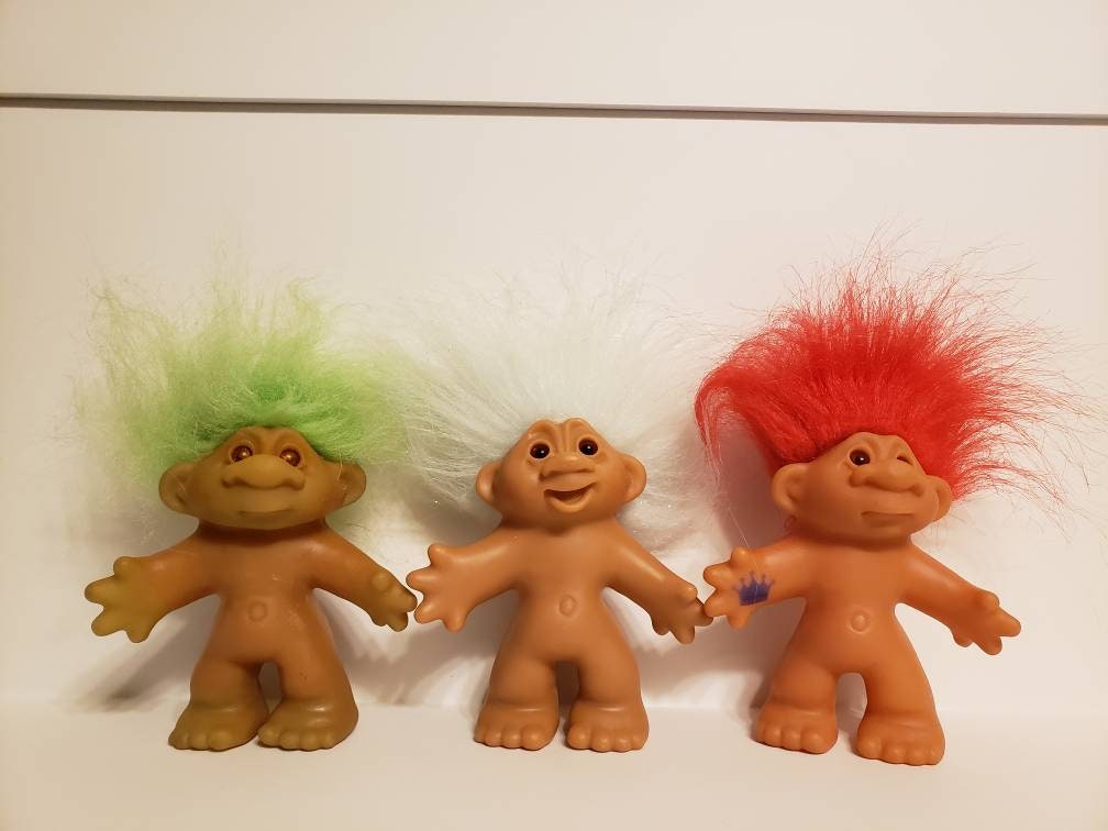 Lot of Vintage Troll Dolls 3 Dam Trolls 