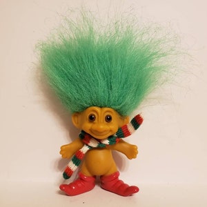 Vintage Russ Troll Weihnachtself Grünhaar Trolle 90 cm