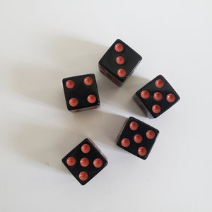Lot of Black and Orange Dice, 16mm, Rainbow Colored Solid Dice, Extra Board Game Pieces, Crafts Fun Gift Unique Present