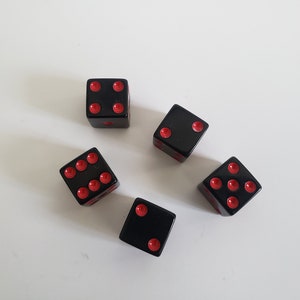 Lot of Black and Red Dice, 16mm, Rainbow Colored Solid Dice, Extra Board Game Pieces, Crafts Fun Gift Unique Present