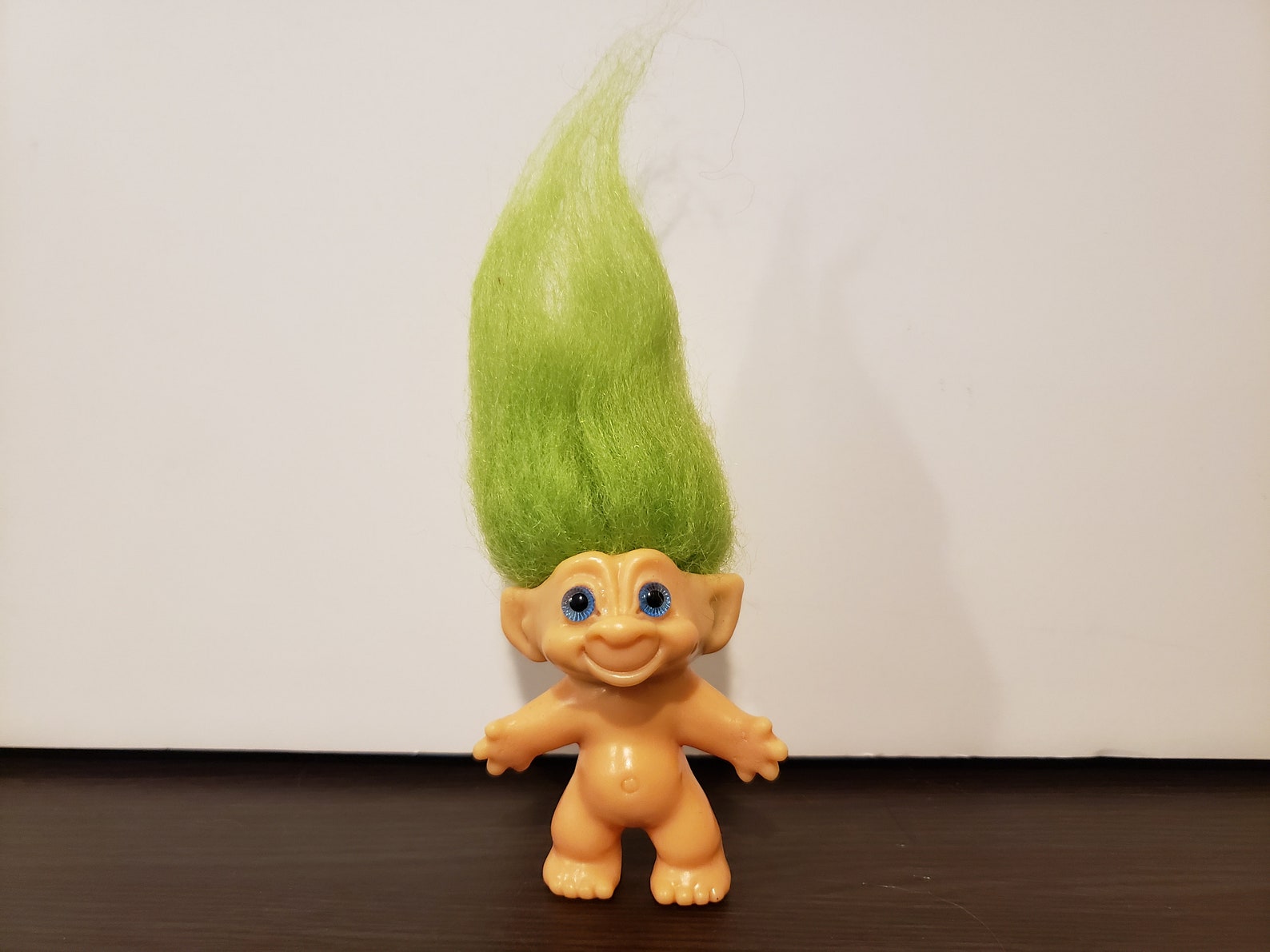 Vintage Blue Haired Troll Doll with Orange Dress - wide 7