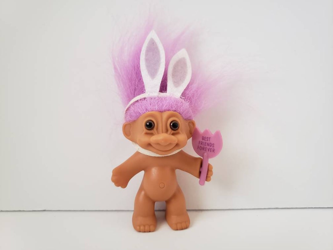 Vintage Russ Troll Doll, Bunny Rabbit Light Purple Hair Trolls 3 Easter ...