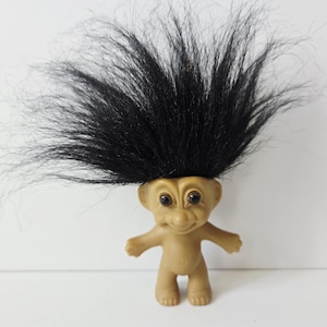 Vintage Troll Doll, Black Hair Trolls, 2&quot; Troll Gift