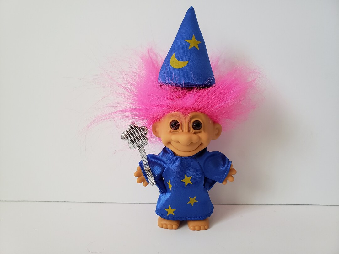 Vintage Russ Troll Doll Magic Wizard Pink Hair 5 - Etsy