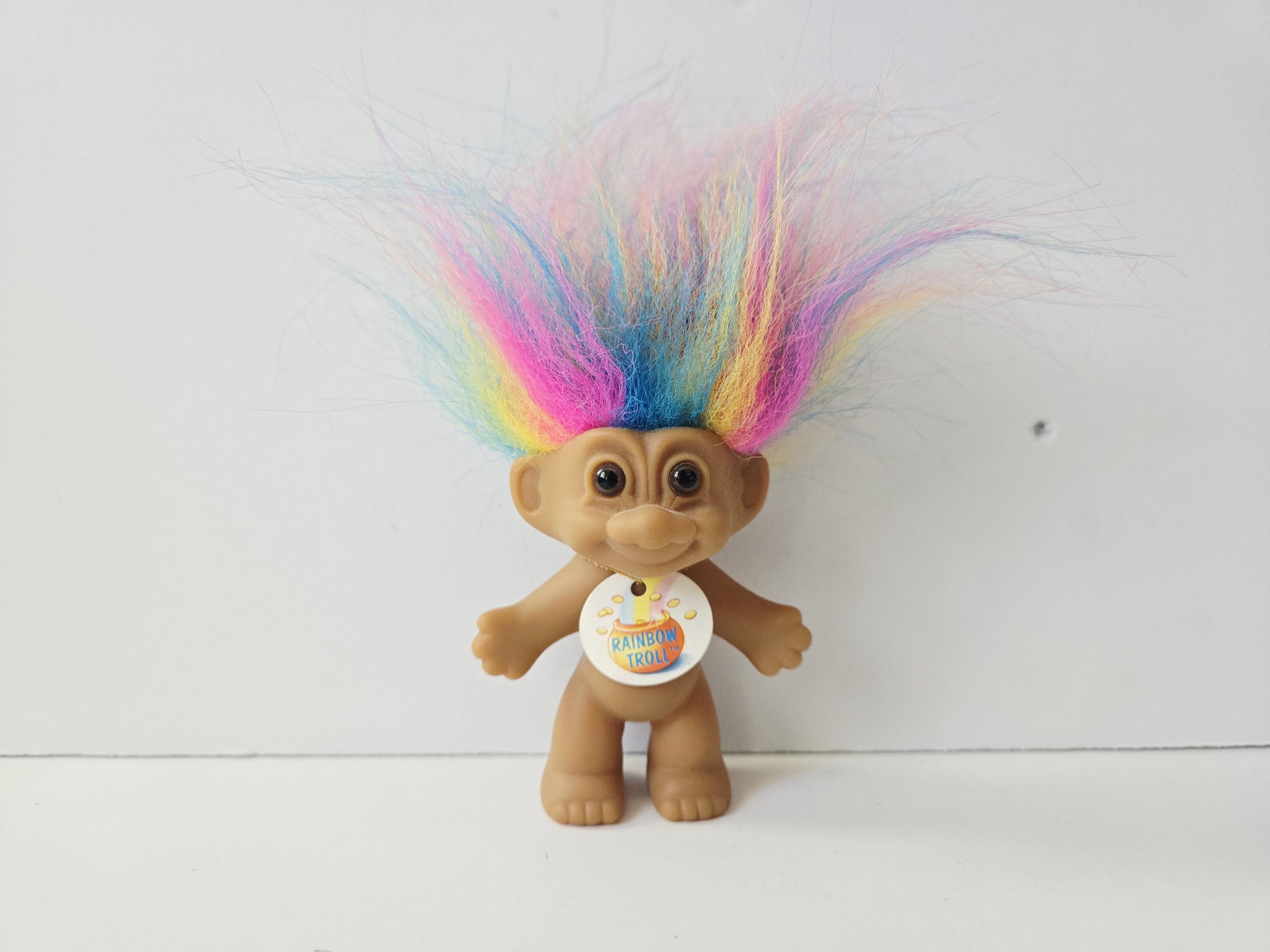 Vintage Russ Troll Doll Rainbow Hair Good Luck Trolls 3
