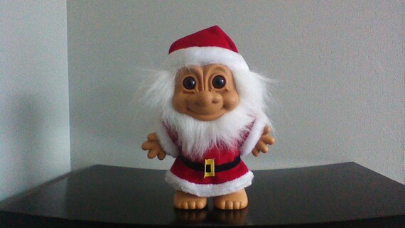 Vintage Russ Troll Doll Santa Claus Christmas Troll White Hair Etsy