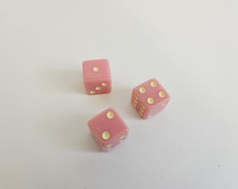Lot of Pink Dice, 16mm, Pink Colored Solid Dice, Extra Board Game Pieces, Crafts Fun Gift Unique Present