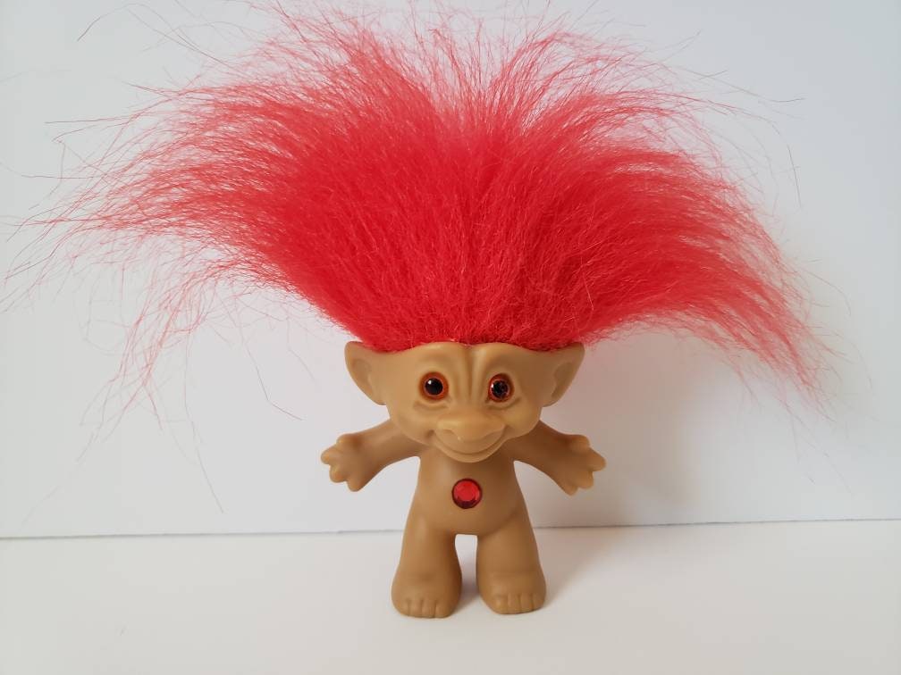 Vintage Ace Treasure Troll Doll Red Hair Red Circle - Etsy