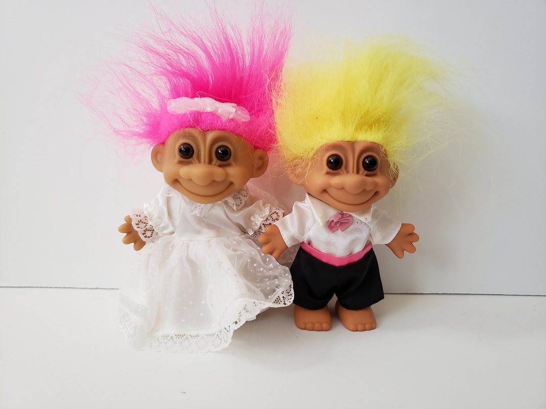 Vintage Russ Troll Dolls Bride and Groom Wedding Trolls - Etsy