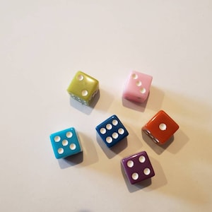 Lot of Colored Dice, 16mm, Solid Dice, Extra Board Game Pieces, Crafts Fun Gift Unique Present