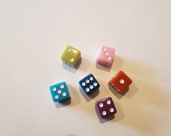Lot of Colored Dice, 16mm, Solid Dice, Extra Board Game Pieces, Crafts Fun Gift Unique Present