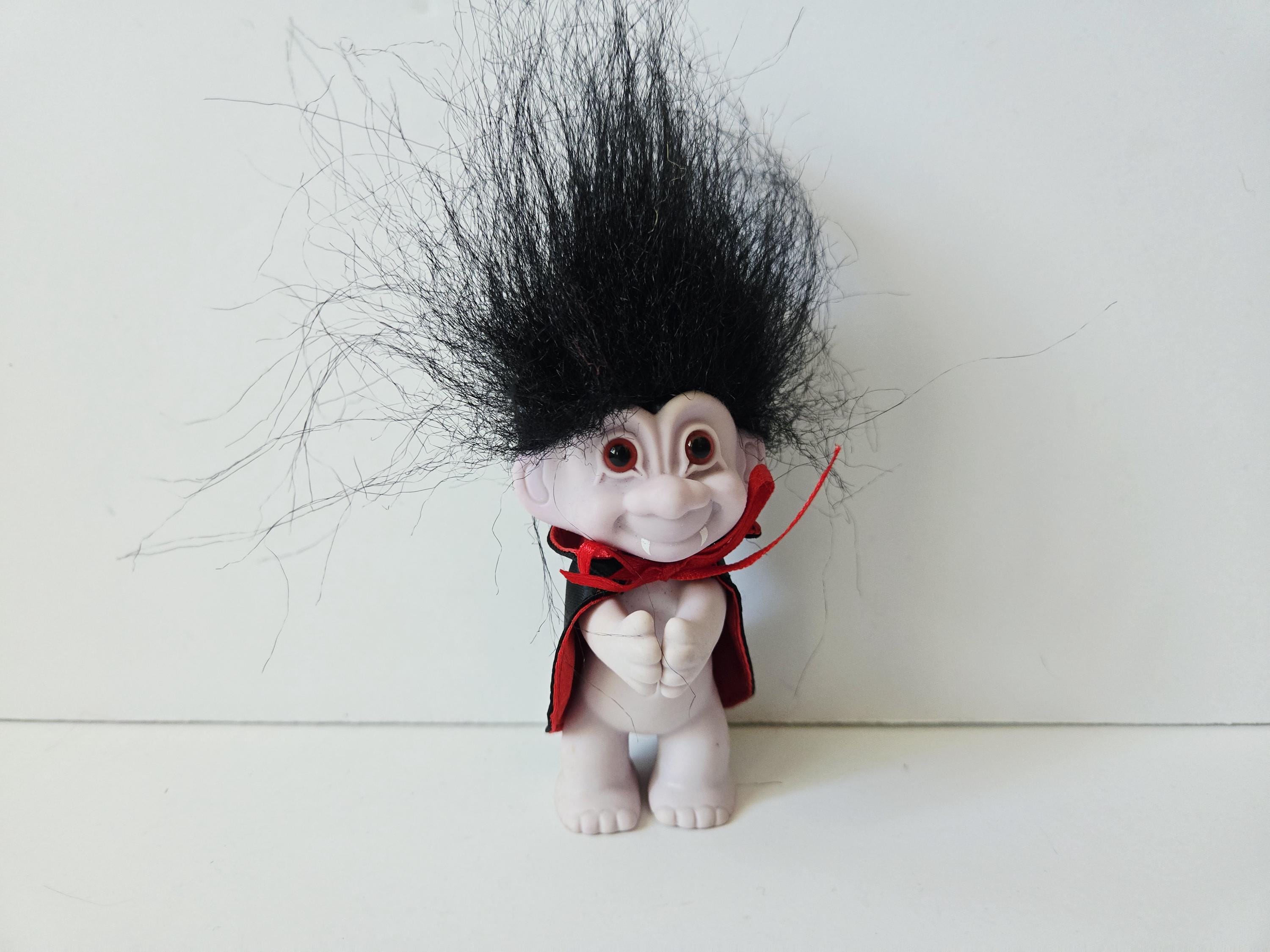Vintage Russ Troll Doll Count Dracula Halloween Vampire Black Hair