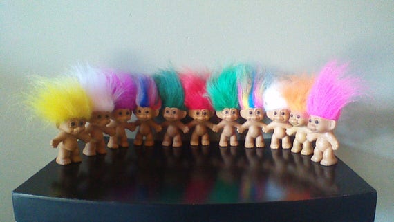 Vintage Russ Troll Dolls, BEST SELLER, 3 Naked Trolls, Good Luck