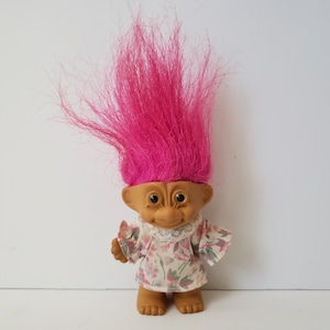 Vintage Russ Berrie Troll Doll, 3" Tolls, Good Luck Troll Doll, Purple Hair
