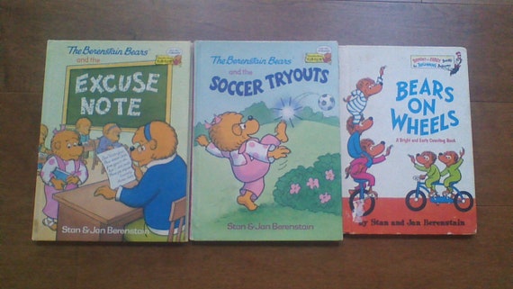 Vintage Berenstain Bears Books Lot Of 3 Excuse Note Soccer Etsy