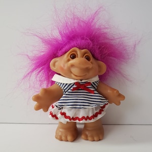 Dam Troll Doll, Totally 80s Clothes, 5&quot; Trolls, Purple Hair
