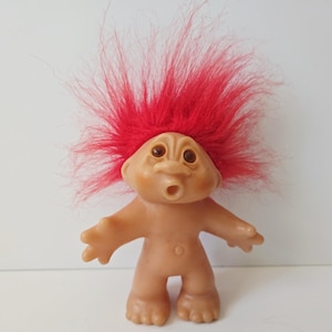 Vintage Dam Troll Doll, Red Hair Trolls 5&quot; Gift Present