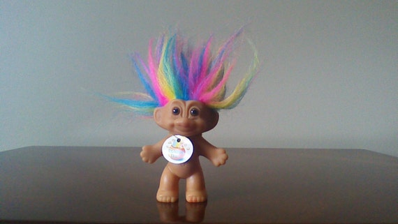 Vintage Russ Troll Doll Rainbow Hair Good Luck Trolls 3 Etsy