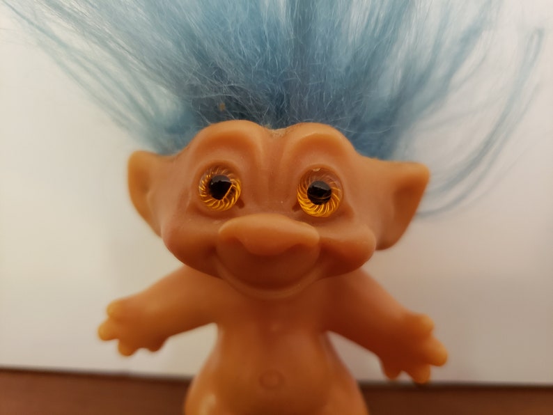 Blue Hair Troll Doll - 5" Russ Berrie - wide 7