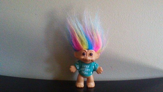 Vintage Russ Troll Doll Lucky Lottery Rainbow Hair Trolls Etsy