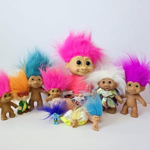 Huge Lot of Vintage Troll Dolls, Russ, Dam, Treasure Trolls, Mini Trolls