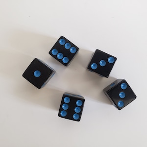 Lot of Black and Blue Dice, 16mm, Rainbow Colored Solid Dice, Extra Board Game Pieces, Crafts Fun Gift Unique Present