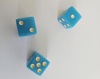 Lot of Aqua Blue Dice, 16mm, Colored Solid Dice, Extra Board Game Pieces, Crafts Fun Gift Unique Present
