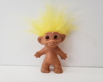 Vintage Wishnik Troll Doll, Uneeda Troll, Double Horseshoe